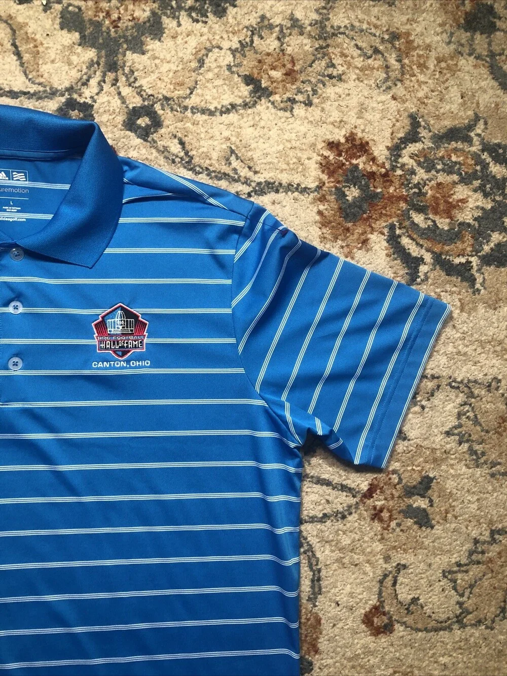 Adidas Pure Motion Golf Mens Polo Shirt Size Large Pro Football Hall Of Fame